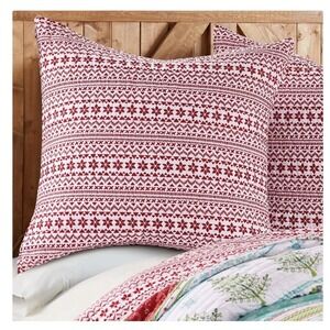 Levtex Home Red & White‎ Colors 26" X 26" Pillow Cover Shams Only No Stuffing